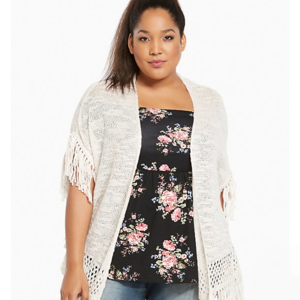 Torrid Fringe Open Cardigan